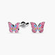 Pendientes mariposa de plata 1ª ley circonitas 7 mm