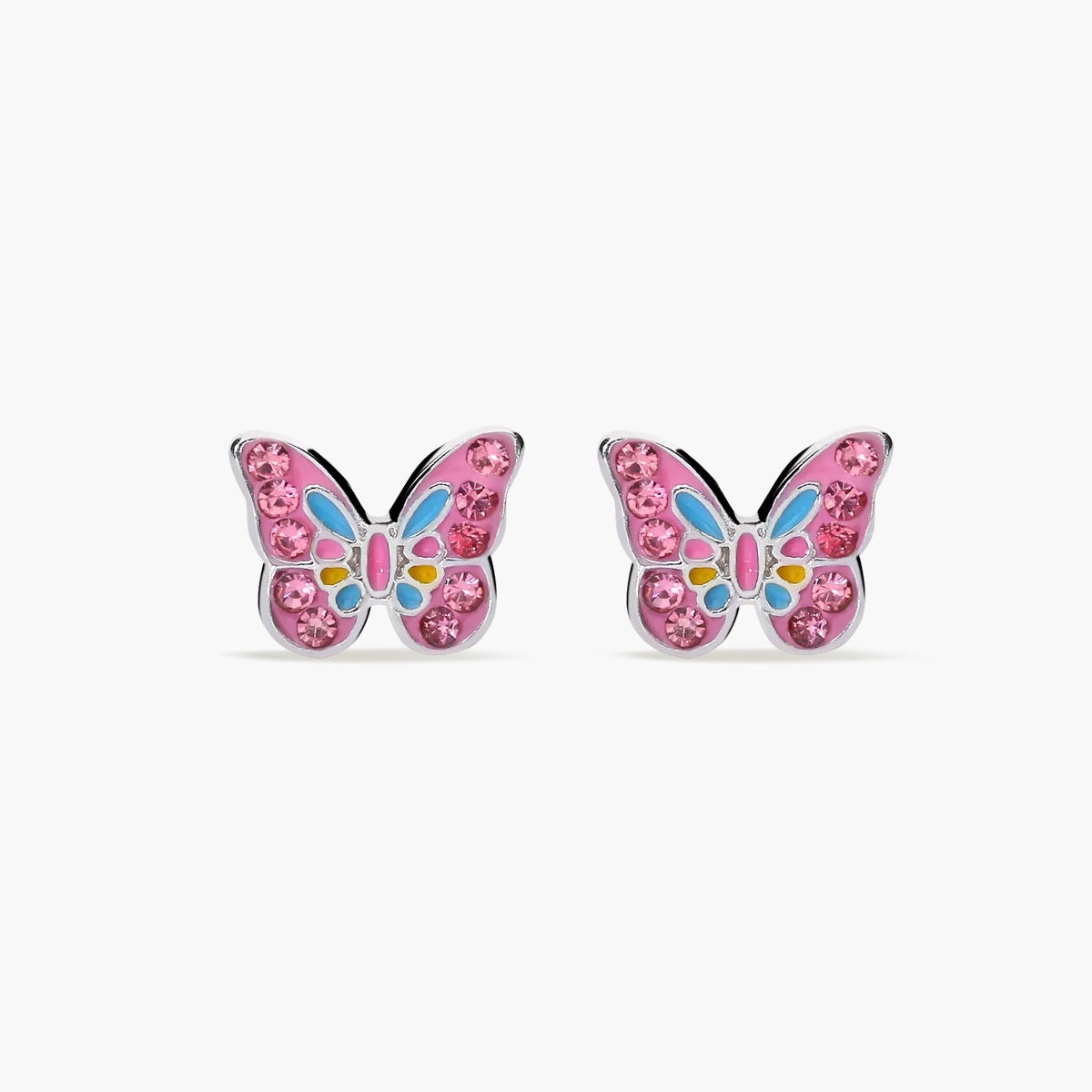 Pendientes mariposa de plata 1ª ley circonitas 7 mm