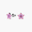 Pendientes estrella de plata 1ª ley circonita rosa 7 mm