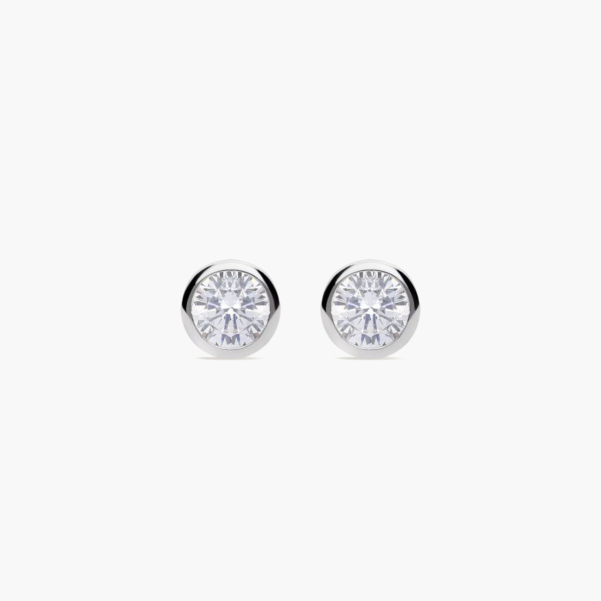 Pendientes redondos de plata 1ª ley circonita 5 mm