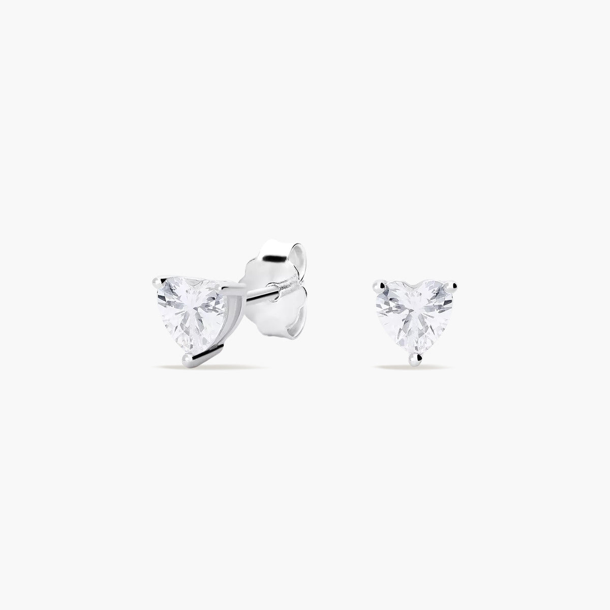 Pendientes corazón de plata 1ª ley circonita 5 mm FANCY LOVE