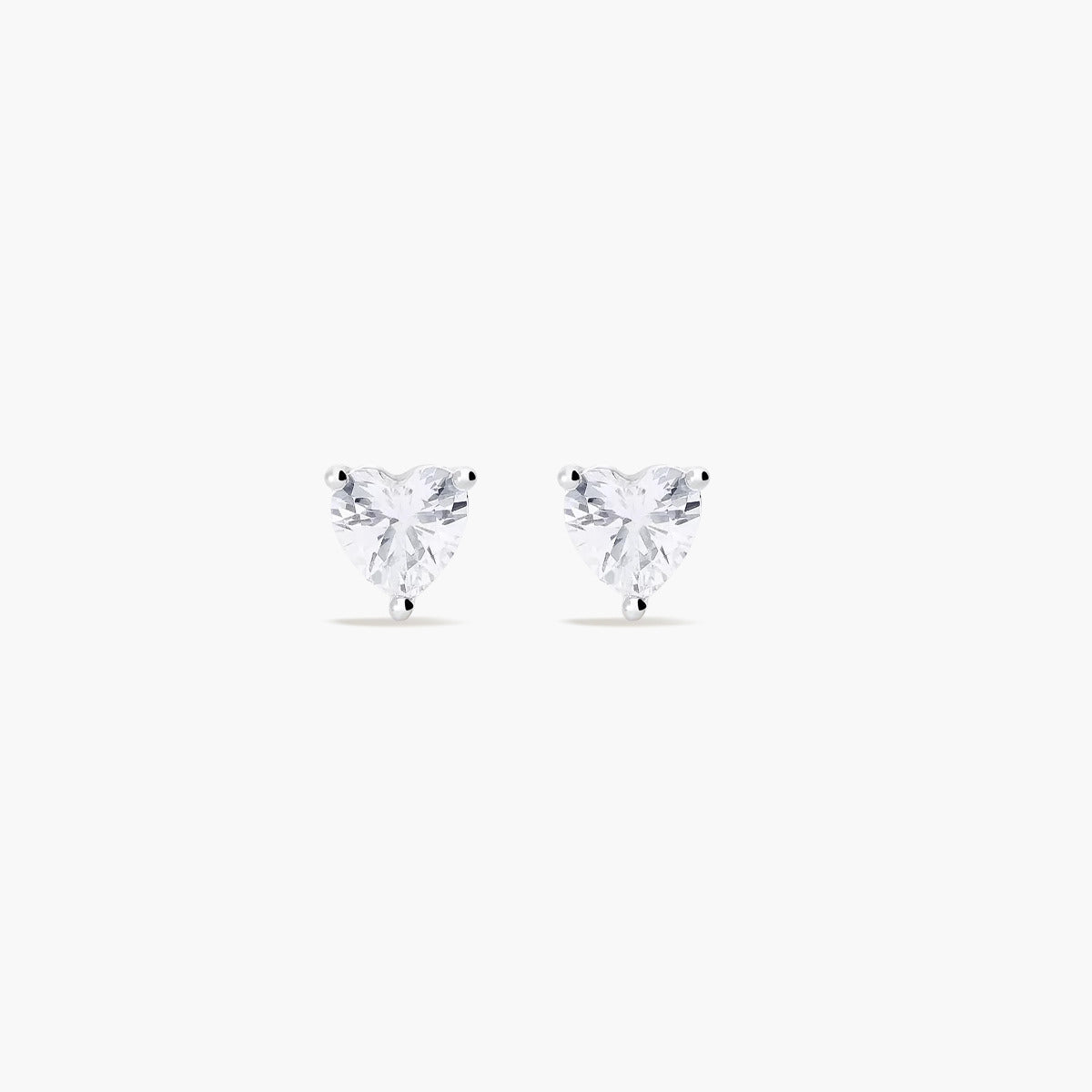 Pendientes corazón de plata 1ª ley circonita 5 mm FANCY LOVE
