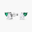 Pendientes corazón de plata 1ª ley circonita verde 9 mm FANCY LOVE