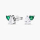 Pendientes corazón de plata 1ª ley circonita verde 9 mm FANCY LOVE