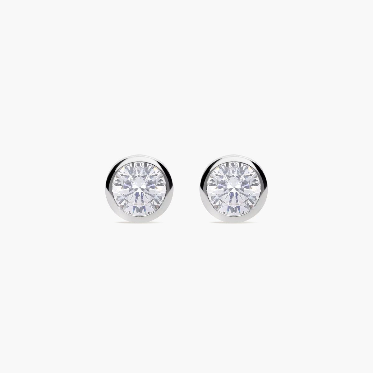 Pendientes redondos de plata 1ª ley circonita 7 mm