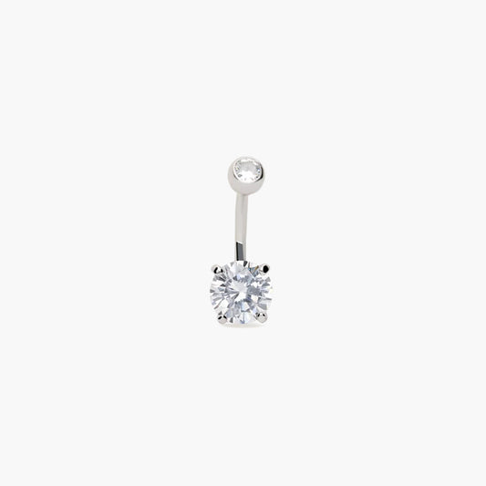 Piercing de ombligo de plata 1ª ley circonita 20 mm