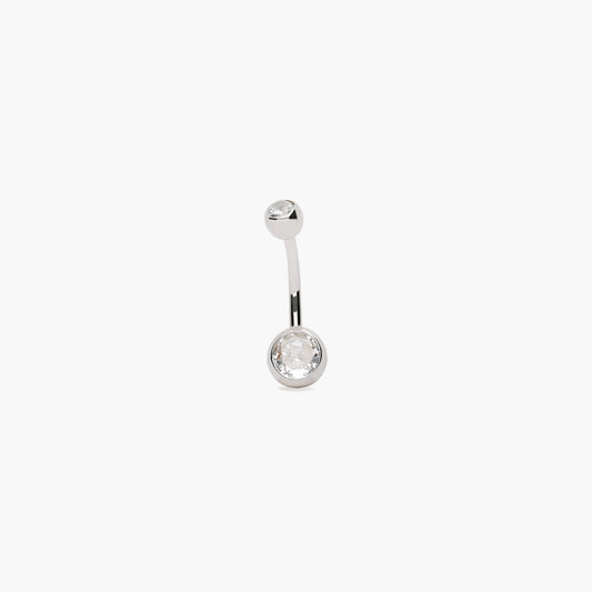 Piercing de ombligo de plata 1ª ley circonita 22 mm