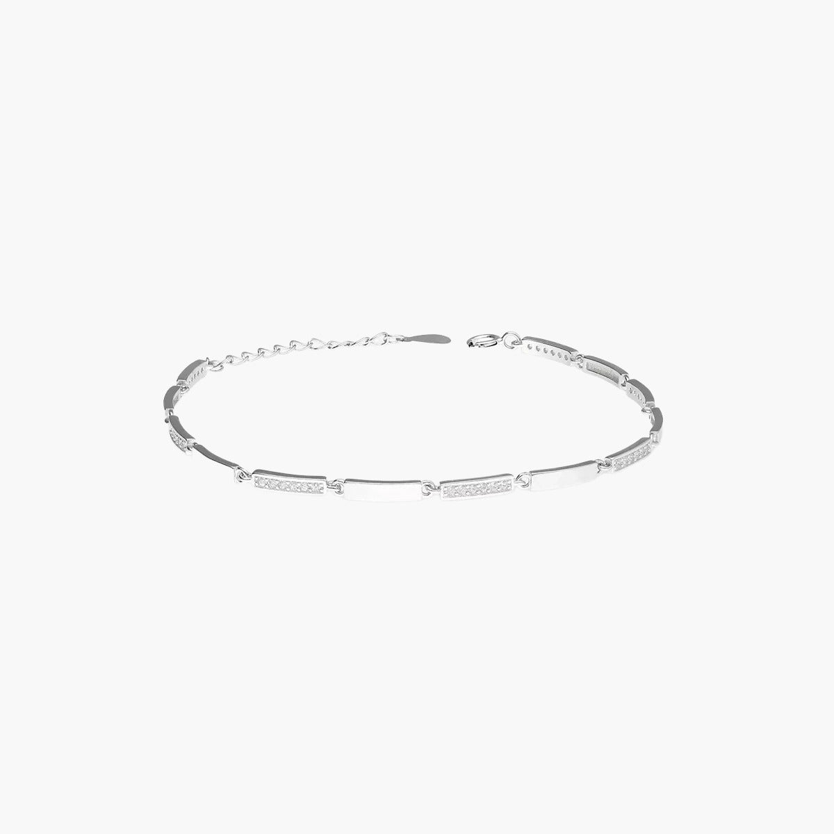 Pulsera de plata 1ª ley circonitas 16-19 cm
