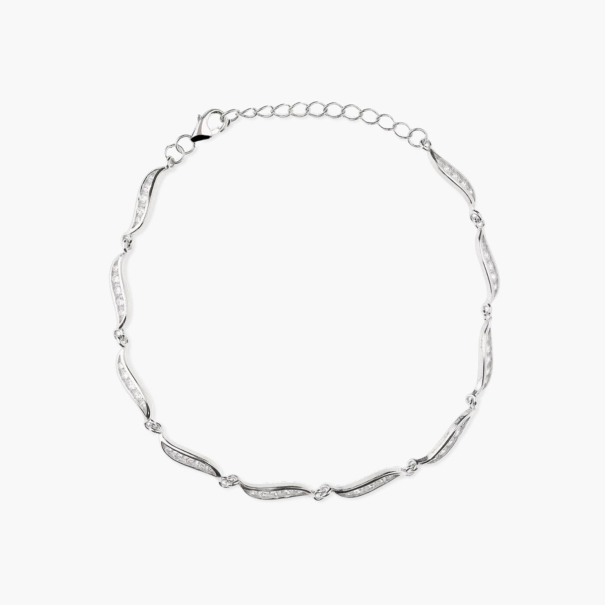Pulsera de plata 1ª ley circonitas 17-20 cm