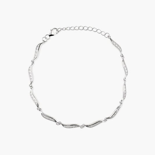 Pulsera de plata 1ª ley circonitas 17-20 cm