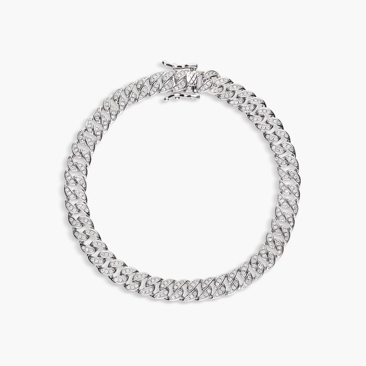 Pulsera de plata 1ª ley circonitas eslabón barbada 20 cm