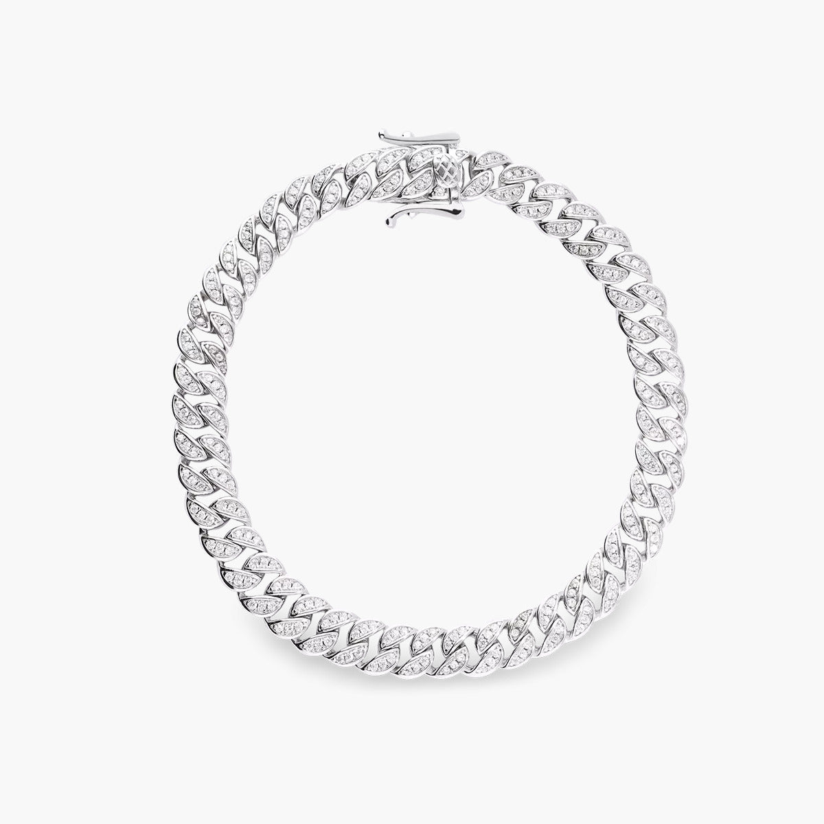 Pulsera de plata 1ª ley barbada circonitas 18 cm 