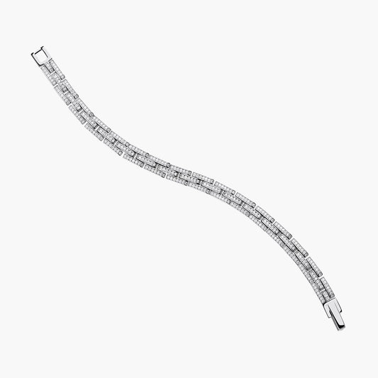 Pulsera de plata 1ª ley circonitas 17 cm 