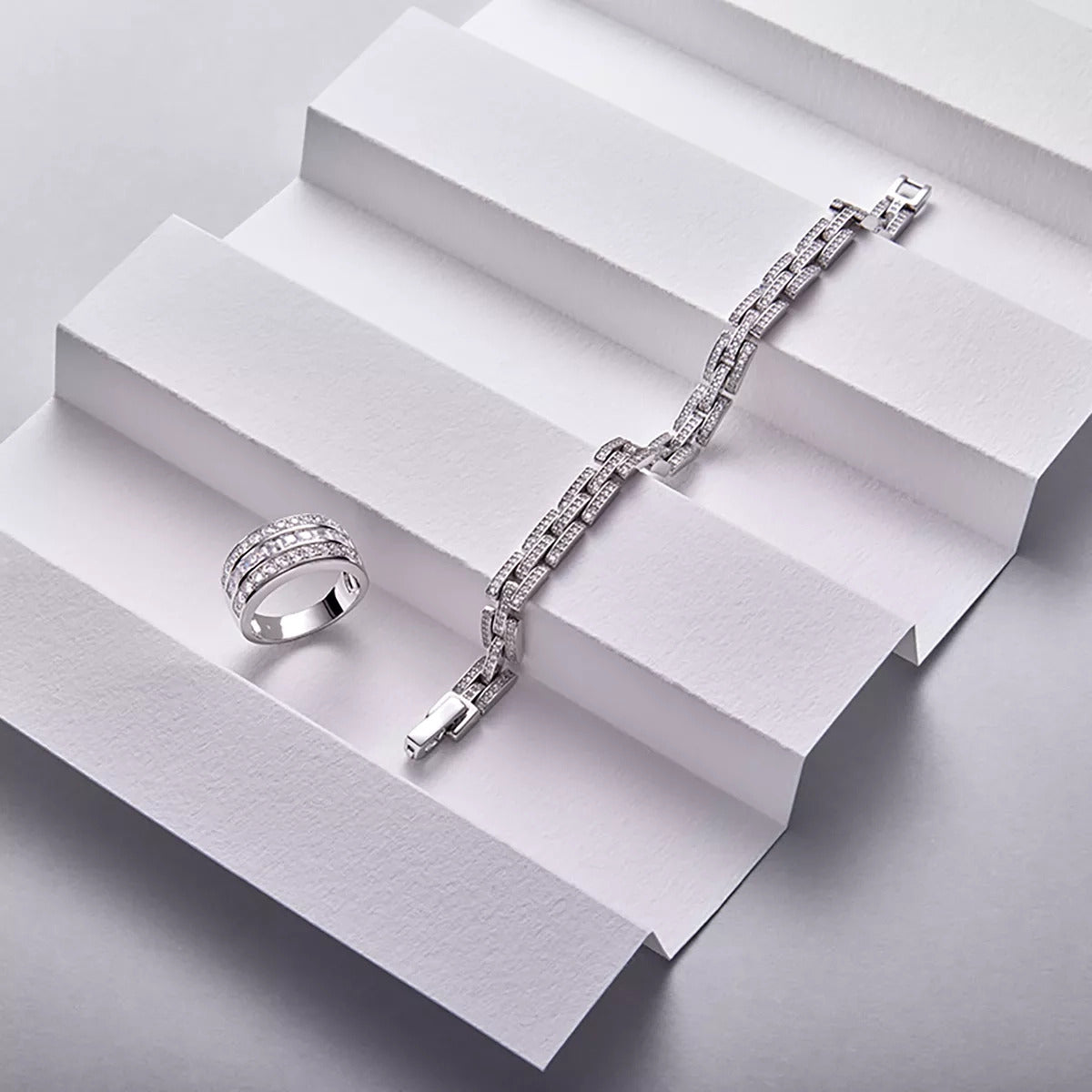 Pulsera de plata 1ª ley circonitas 17 cm 