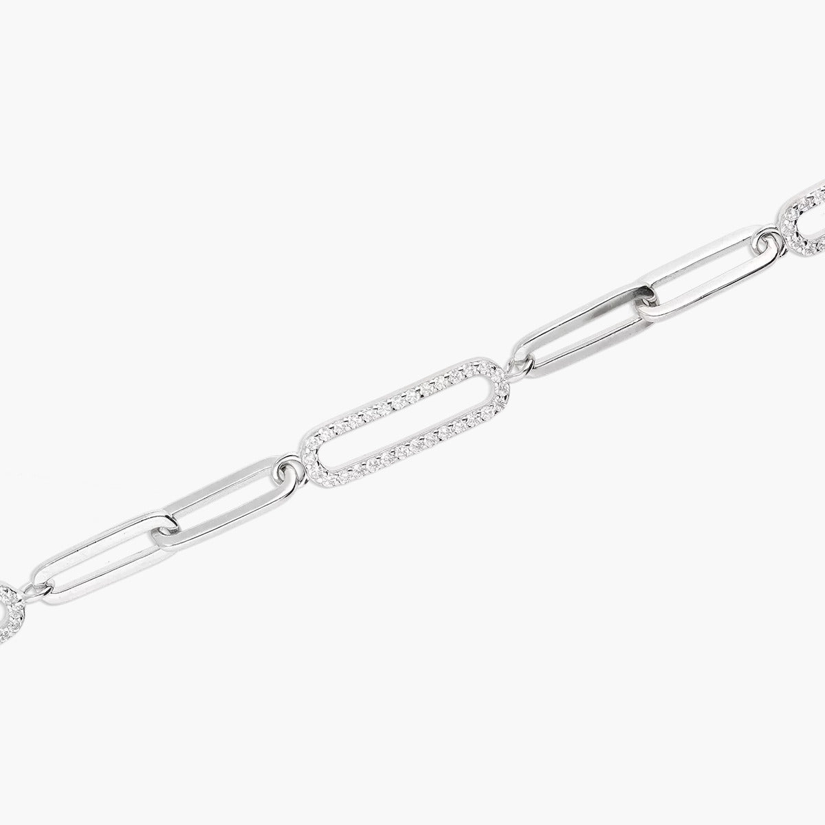 Pulsera de plata 1ª ley circonitas eslabón oval 17-20 cm
