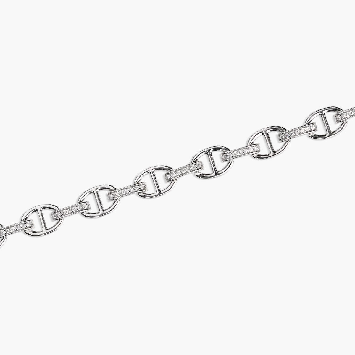 Pulsera de plata 1ª ley circonitas eslabón ancla 18-21 cm
