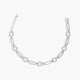Pulsera de plata 1ª ley circonitas eslabón círuclar y rectangular 17-20 cm
