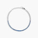 Pulsera de plata 1ª ley circonitas azul 17-20 cm RAINBOW TENNIS