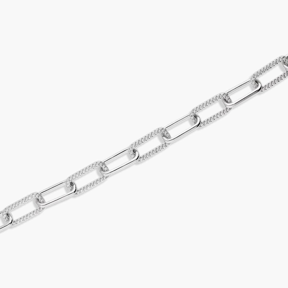 Pulsera de plata 1ª ley circonitas eslabón oval 17-20 cm