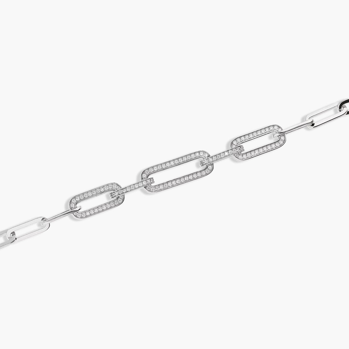 Pulsera de plata 1ª ley circonitas eslabón oval 17-20 cm