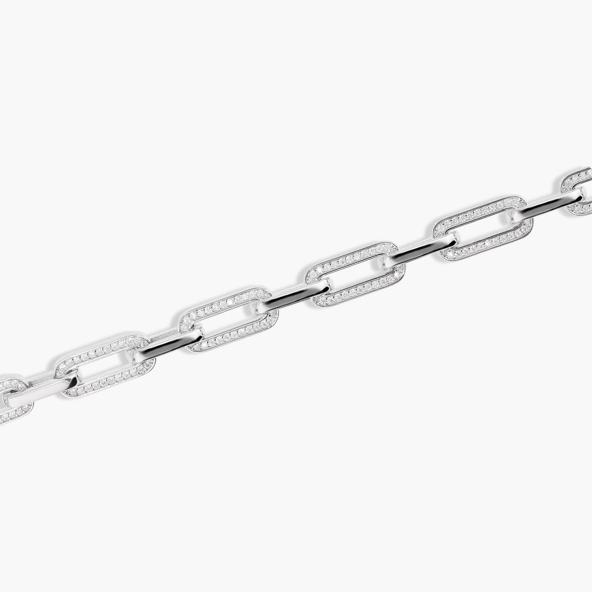 Pulsera de plata 1ª ley circonitas eslabón oval 17-20 cm