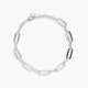 Pulsera de plata 1ª ley circonitas eslabón rectangular 17-20 cm