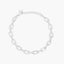 Pulsera de plata 1ª ley circonitas eslabón rectangular 17-20 cm