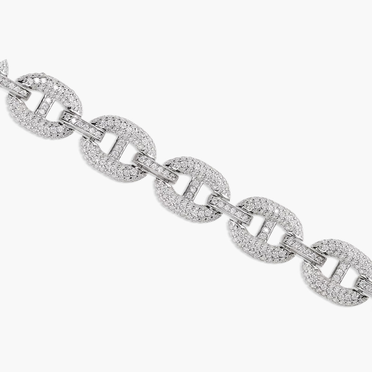 Pulsera de plata 1ª ley circonitas eslabón ancla 18 cm