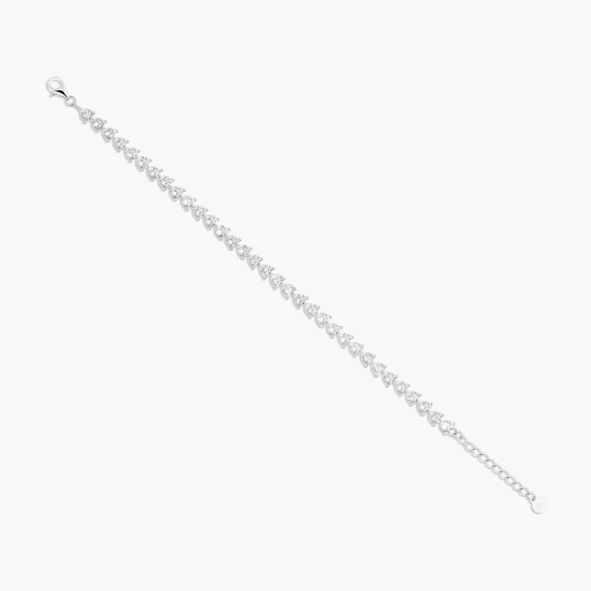 Pulsera de plata 1ª ley circonitas corazones 17-20 cm FANCY LOVE
