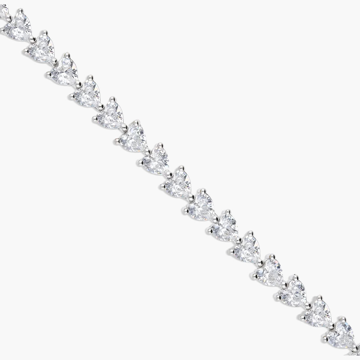 Pulsera de plata 1ª ley circonitas corazones 17-20 cm FANCY LOVE