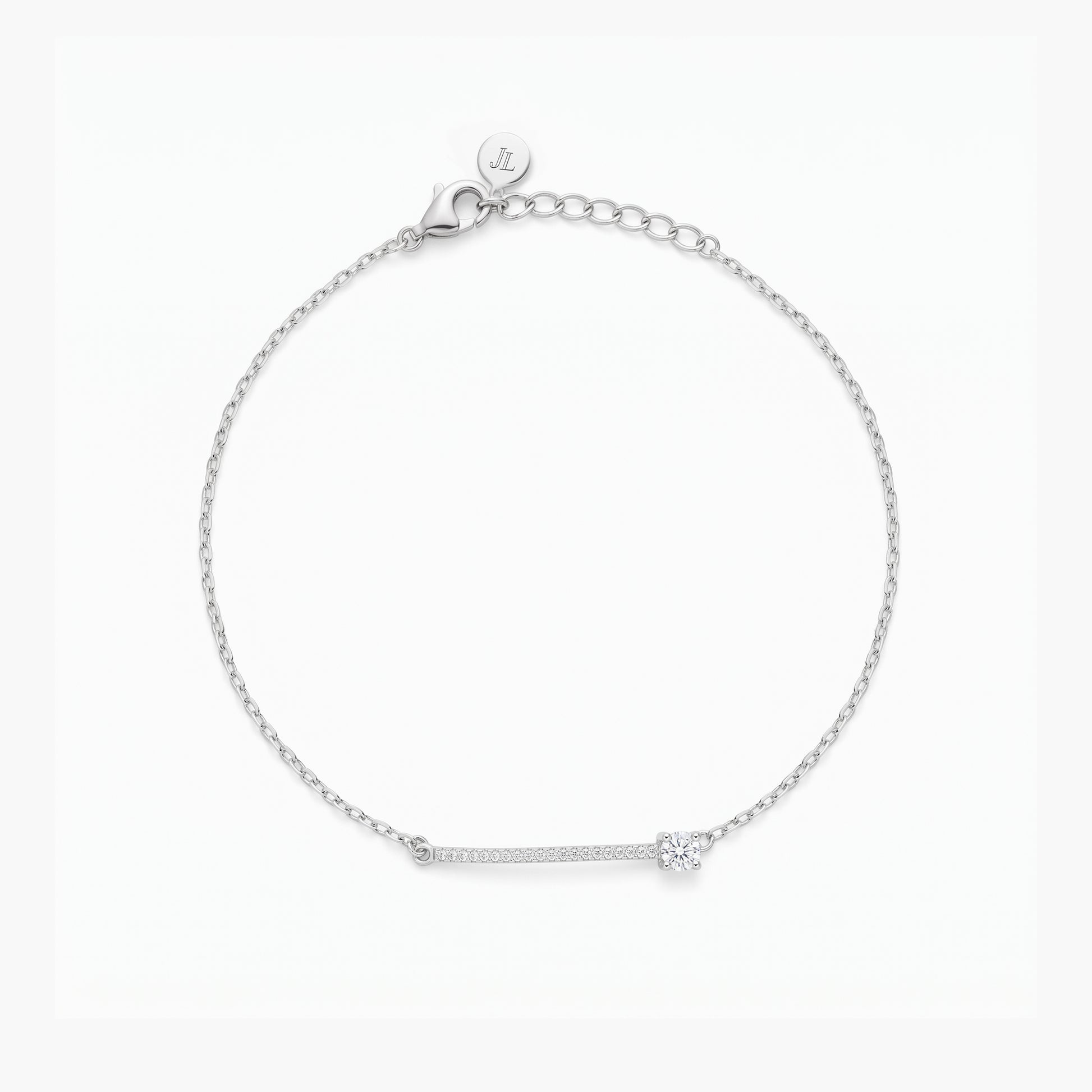Pulsera de plata 1ª ley circonitas 17-19 cm