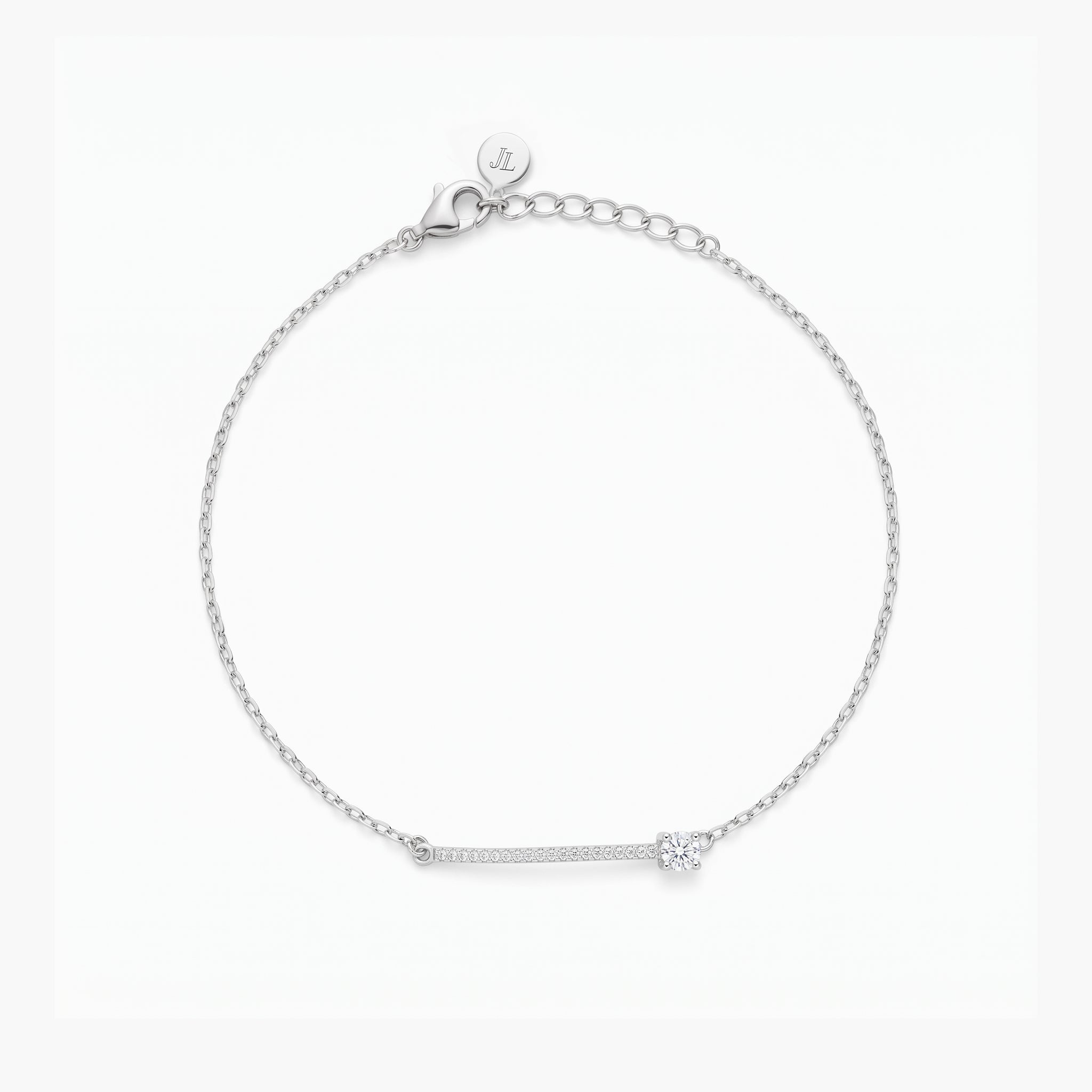 Pulsera de plata 1ª ley circonitas 17-19 cm