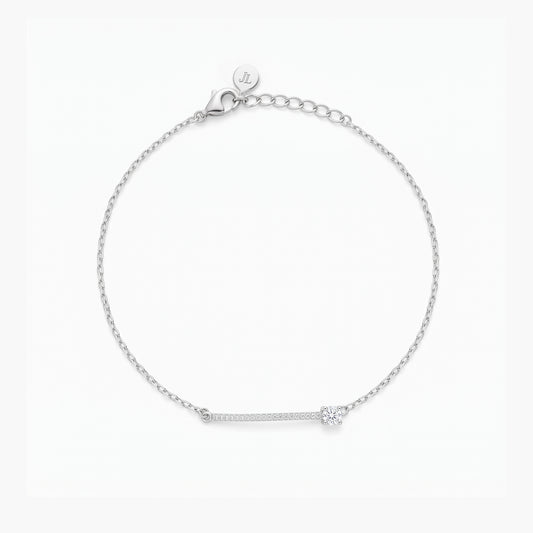 Pulsera de plata 1ª ley circonitas 17-19 cm