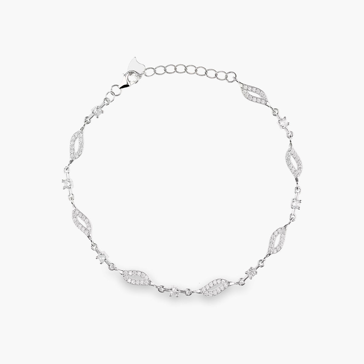 Pulsera de plata 1ª ley circonitas 18-20 cm