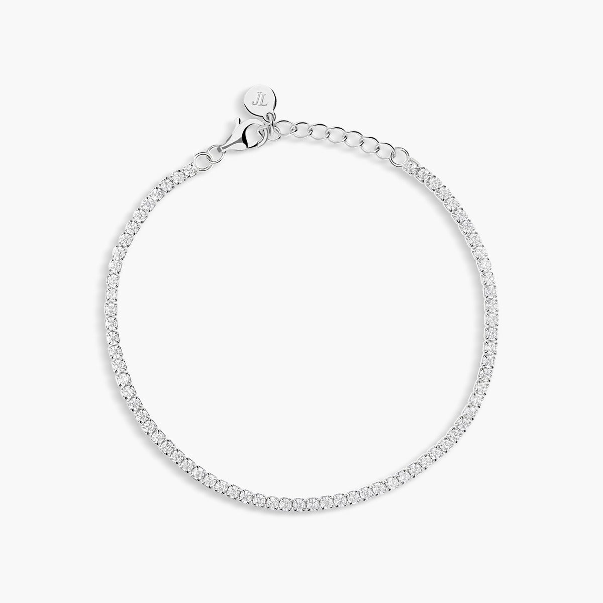 Pulsera de plata 1ª ley circonitas 17-19 cm TENNIS