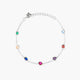 Pulsera de plata 1ª ley circonitas multicolor 16-19 cm