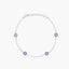 Pulsera de plata 1ª ley circonitas azul ojo 17-20 cm 