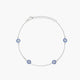 Pulsera de plata 1ª ley circonitas azul ojo 17-20 cm 