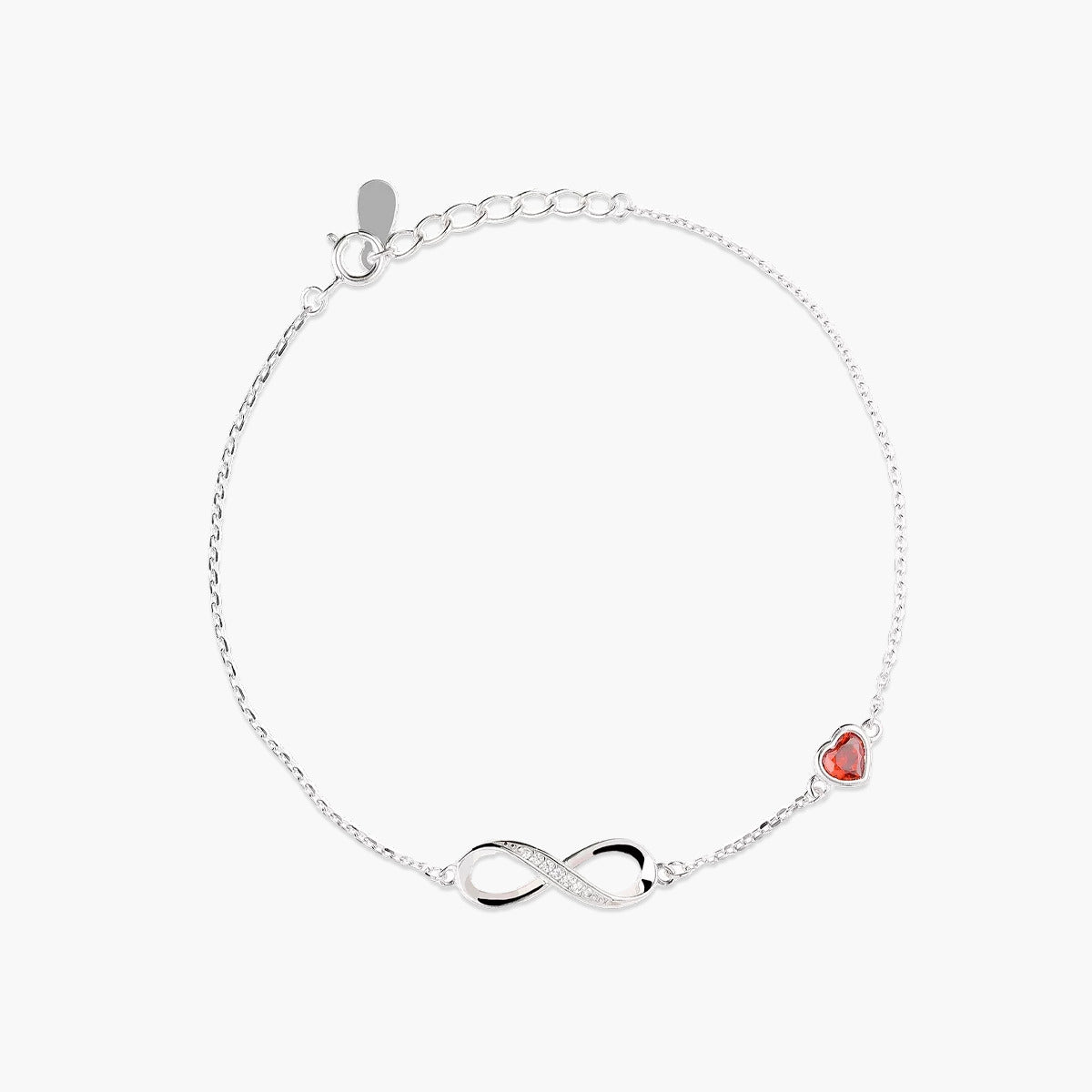 Pulsera de plata 1ª ley circonitas infinito 17-19 cm 