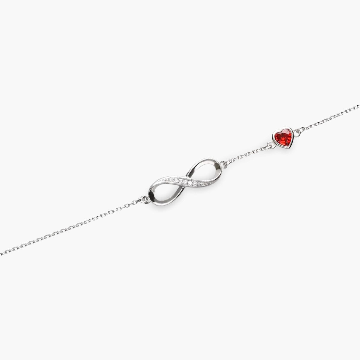 Pulsera de plata 1ª ley circonitas infinito 17-19 cm 