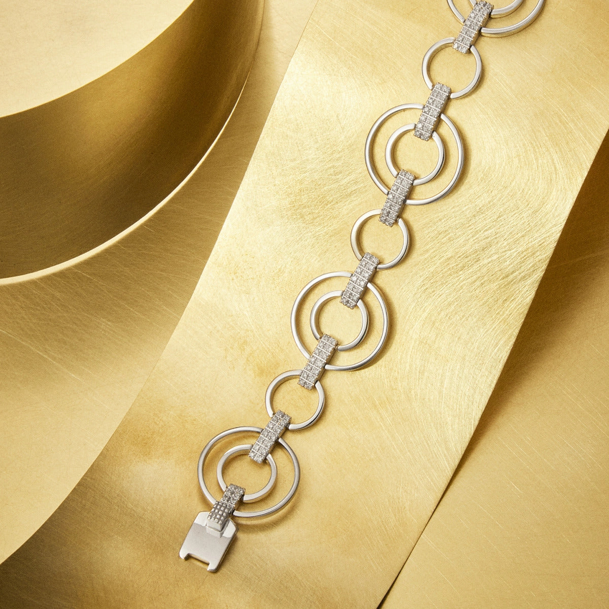 Pulsera de oro blanco 18K diamante natural 1.74 ct. 20 cm ETERNAL ECHO