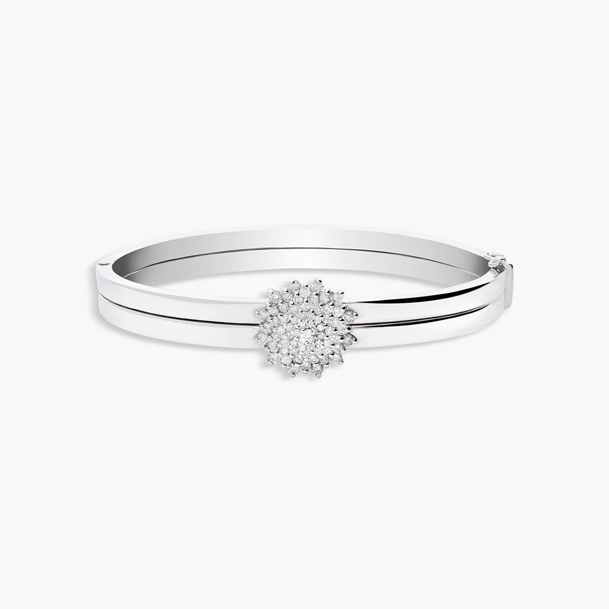 Pulsera rígida de oro blanco 18K diamante natural 1.74 ct. 57x49 cm DYNASTY