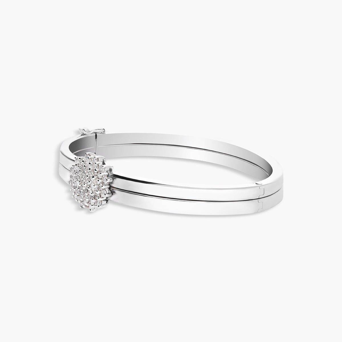 Pulsera rígida de oro blanco 18K diamante natural 1.74 ct. 57x49 cm DYNASTY