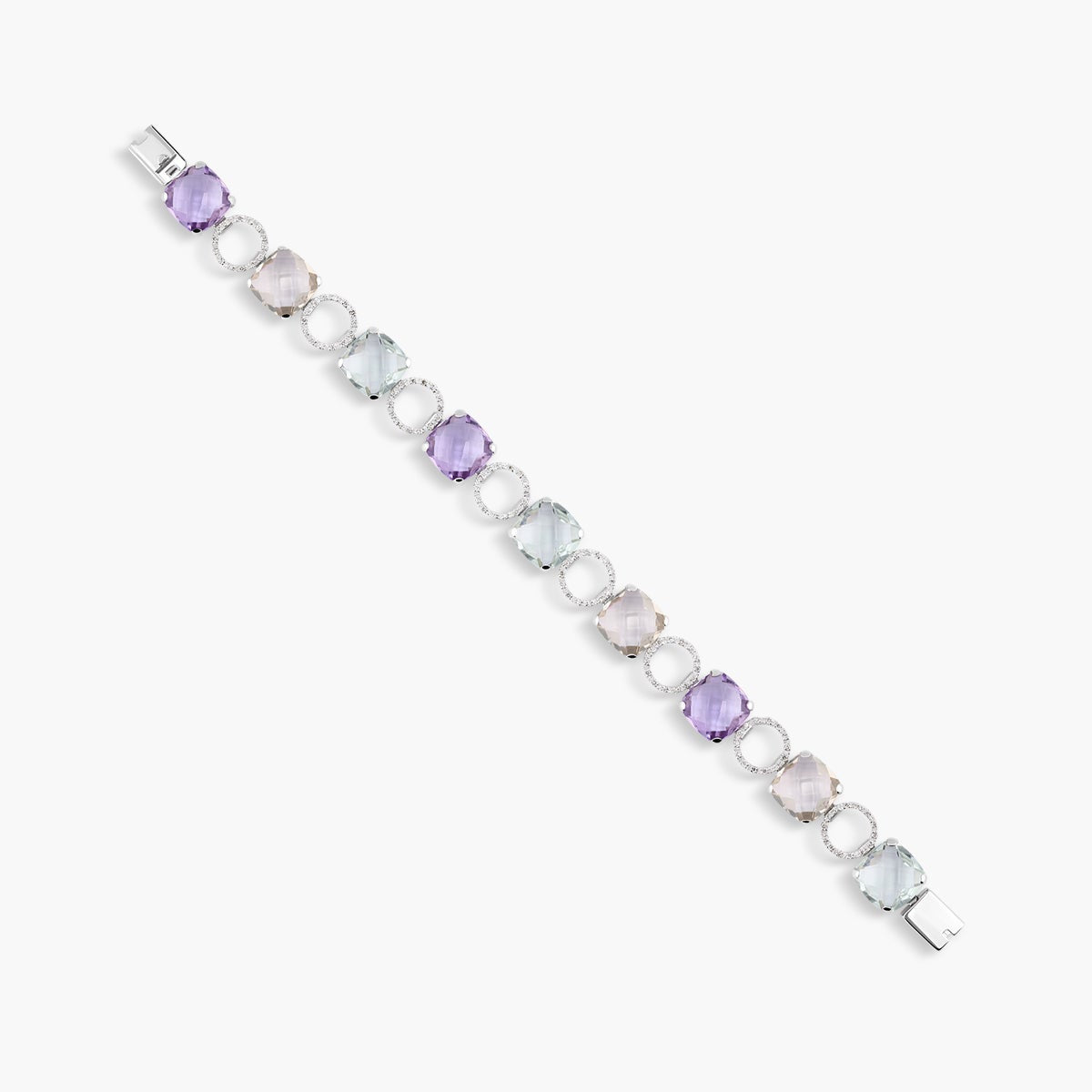 Pulsera de oro blanco 18K diamante natural 0.78 ct. 19 cm MIRAGE