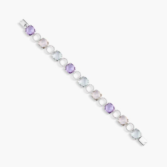 Pulsera de oro blanco 18K diamante natural 0.78 ct. 19 cm MIRAGE