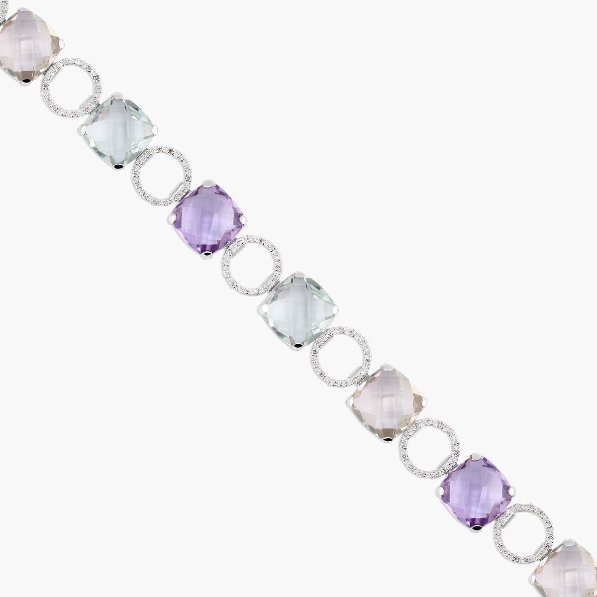 Pulsera de oro blanco 18K diamante natural 0.78 ct. 19 cm MIRAGE