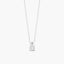 Collar alianzas de oro blanco 18K diamante natural 0.01 ct. "Juntos siempre" 8 mm