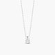 Collar alianzas de oro blanco 18K diamante natural 0.01 ct. "Juntos siempre" 8 mm