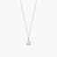 Collar de oro blanco 18K diamante natural 0.01 ct. aguamarina 6 mm GLACIER