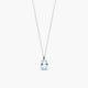 Collar de oro blanco 18K diamante natural 0.02 ct. aguamarina 7 mm GLACIER